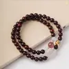 Sándalo Rojo de Hoja Pequeña Indio 0.6cm Jade Blanco Tallado Colgante Guan Sheng Collar Colgante Cuentas Budistas para Hombres y Mujeres Fabricante