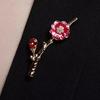 [Regalo del Día del Maestro] Broche vintage estilo chino flor de ciruelo plata de ley para mujer cheongsam Broche de presión Corsage de esmalte de cristal