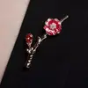 [Regalo del Día del Maestro] Broche vintage estilo chino flor de ciruelo plata de ley para mujer cheongsam Broche de presión Corsage de esmalte de cristal