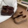 Zapatos de Plataforma Elevada Estilo Mori Retro Punta Redonda Burken para Mujer Nuevo Estilo Primavera y Otoño 2025 Zapatos sin Cordones Perezosos Zapatos de una Sola Capa