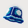 Sombrero de Ganchillo Hecho a Mano de Nuevo Estilo Transfronterizo para Mujer con Flores de Camelia Tridimensionales, Gorro de Lana Tejido a Ondas, Sombrero de Pescador