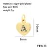 Collar con etiqueta de letra de 26 letras y corazón de melocotón con circonita de color microincrustada, etiqueta para pulsera de personalidad DIY, accesorios de joyería chapados en oro al por mayor