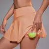 Falda Corta Deportiva de Yoga Transfronteriza con Bolsillos Antiexposición, Falda de Tenis para Exteriores, Falda Media de Yoga, Falda Plisada para Fitness