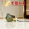 Colgante Cadena de Teléfono Urraca Pequeña de Sándalo Verde, Colgante Pájaro de Sándalo Morado Yiming Xianyuan, Colgante para Bolso, Puesto Callejero