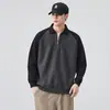 Ropa para Hombre Fengshe / Nueva Camisa Polo de Media Cremallera para Hombre Primavera y Otoño Manga Larga Cuello Campana Sudadera Gruesa para Hombre