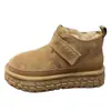 Botas de Neve Masculinas para Inverno, Resistentes ao Frio, Forradas com Lã, Botas de Algodão de Cano Médio Quentes, Couro e Pele Integrados, Tamanho Grande, Mocassins Quentes