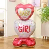 Base Transfronteriza NIÑO O NIÑA Bebés Niños y Niñas Oso de Pie Globo de Película de Aluminio Revelación de Género Decoración de Fiesta