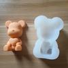 Tanabata Dia dos Namorados Bolo Vestir-se Amor Urso Molde Dobrar Açúcar Chocolate Líquido Silicone Molde Spot
