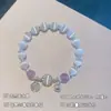Pulseira Borboleta de Cristal de Vidro para Mulheres, Design de Nicho Ins, Pulseira Luar Cinza, Pulseira DIY, Presente para Estudantes