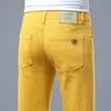 Novedad Primavera Verano 2026 Estilo Simple Color Sólido Jeans Rectos Sueltos Elásticos para Hombre Pantalones Largos de Algodón Elástico para Hombre Modernos