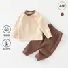 Algodón Suave Clase A Ropa Interior para Bebé Recién Nacido Conjunto Separado para Estar en Casa Estilo Primavera y Otoño Pijama Infantil Conjunto de Dos Piezas