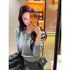Suéter de Punto Elegante de Color Sólido para Mujer, Cuello Redondo, Estilo Coreano, Primavera y Otoño, Mangas Abullonadas Elegantes, Ceñido a la Cintura, Top de Alta Gama