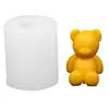 Molde de Silicona con Forma de Oso DIY Animal de Dibujos Animados Vela Aromática Hecha a Mano Yeso Adorno Decorativo Molde