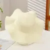 Sombrero de Paja de Playa de Verano para Mujer con Ala Ancha, Sombrero de Protección Solar para Uso en Exteriores, Sombrero para el Sol, Sombrero Parasol, Al por Mayor en Stock