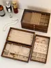 Caja Organizadora de Joyería de Madera de Nogal de 3 Niveles/5 Niveles, Exhibidor de Almacenamiento para Pendientes, Anillos y Pulseras, Gran Capacidad, Diseño Multicompartimento con Divisores Ajustables