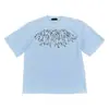Estilo Tendência Europeu e Americano Americano Street Estampa Simples de Letras Versátil Casual Esportivo Y2K Wear Camiseta Pequena com Decote em V