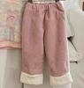 Traje de niña, ropa de otoño e invierno, forro polar grueso, ropa para niños, ropa de bebé de estilo occidental, suéter coreano de invierno para niña, conjunto de dos piezas