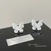 Pendientes de mariposa de perlas y diamantes completos para mujer, sencillos y exquisitos, sensación de alta gama, lujo ligero, nicho, pendientes elegantes, accesorios para orejas versátiles