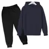 Sudadera con capucha y conjunto de sudadera de color sólido de moda casual para niños, fabricante de comercio electrónico, dropshipping, otoño, invierno, transfronterizo