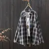 Colección Otoño 2026: Camisa Casual a Cuadros, Camisa de Manga Larga Holgada, Cuello Polo, Ropa Exterior Ligera, Top para Mujer
