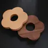 Posavasos de Madera Transfronterizos, Posavasos Aislantes de Calor, Posavasos para Copas de Vino y Café, Posavasos Creativos para Tazas de Té de Nogal Negro Norteamericano para el Hogar