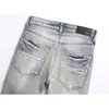 Jeans Bordados Rasgados para Hombre Comercio Exterior Estilo Americano Moda Urbana Marca Pantalones Rectos Ajustados Pantalones Largos Casuales Elásticos