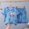 Novos Pijamas Infantis 2025 Primavera e Verão Conjunto de Manga Curta Estilo Fino Infantil Meninas Verão Estiloso Pijama para Crianças Maiores