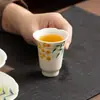 Taza de Té de Cerámica de Osmanthus Pintada a Mano Color Bajo Esmalte Taza de Degustación de Té Kung Fu Nuevo Estilo Chino Taza de Maestro Taza Individual para el Hogar Juego de Té