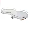Cesta de Esquina Gabinete de Cocina Esquina Estante de Especias Integrado Almacenamiento de Doble Capa Giratorio Pequeño Monstruo Platillo Volador Cesta de Bol