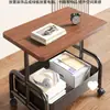 Mesa de centro móvil, carrito pequeño, mesa auxiliar de doble capa, mesa pequeña de almacenamiento para sofá de sala de estar con ruedas, mesa de té, estante de almacenamiento para dormitorio