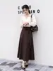 Falda de traje para mujer Feiyuan, elegante y estilosa, estilo casual de negocios para ir al trabajo, nueva falda de línea A versátil de color liso para otoño e invierno