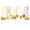 XL077 Encanto Espiral Adorno Colgante de PVC Escena Decoración Excavadora Edificio Remolinos Metálicos Ba