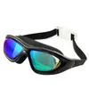 Gafas de Natación Antivaho Galvanizadas de Marco Grande para Adultos Gafas de Natación de Silicona con Gafas de Natación de una Sola Pieza Protección Ocular de Moda