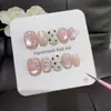 Glaseado Rosa EstrellaChica Dulce Niebla Rosa Estrella Lunares Manicura Estilo Girly Energético Ilumina la Piel Uñas Portátiles Hechas a Mano Versátiles