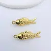 Retención de Color Alta Chapado en Oro Cobre Brocado Pez Pequeño Colgante Collar Pulsera Pendientes Accesorios para Joyería DIY Accesorios para Collares Hechos a Mano