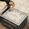 Alfombrilla protectora para encimera de mesita de noche con un toque de lujo ligero y alta gama, cubierta de cuero impermeable y resistente al aceite, cubierta a prueba de polvo para refrigerador y lavadora