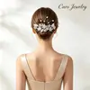 Horquilla para el pelo con forma de U, estilo europeo y americano, con perla y pan de oro, para novia, tocado, accesorios de boda, horquilla para vestido de novia, accesorios para el cabello