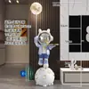 Figura Grande de Astronauta para Sala de Estar, Armário Grande de TV de Chão, Hall de Entrada, Ao Lado do Sofá, Decoração de Luminária de Astronauta com Céu Estrelado