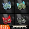 Broche de Cabeça de Gato com Strass Completo Novo Estilo Retro Transfronteiriço Acessório Personalizado para Roupa de Gato Pinos de Lapela Joias Ecológicas