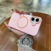 Funda magnética para teléfono con textura de piel de TPU de círculos finos, adecuada para Apple 17Promax, funda rígida protectora mate 16, anticaída 15/11