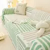 Funda de Sofá Tela de Cobertura Completa Estilo Ins Crema Hilo de Algodón Manta de Camping Cojín de Sofá Todas las Estaciones Universal Cobertura Completa Tacto de Alta Gama