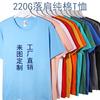 Camiseta de algodón puro con estampado de logotipo, ropa grupal, ropa de trabajo, ropa de clase, hombro, cuello redondo, manga corta, venta al por mayor, camiseta publicitaria
