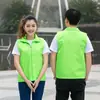 Chaleco de voluntario estampado personalizado logo chaleco rojo campaña publicitaria camisa cultural uniforme ropa de trabajo al por mayor hecho a medida