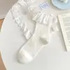 26 Meias com Renda para Mulheres, Meias de Cano Médio, Meias Finas de Algodão para Primavera e Verão, Meias Estilo Japonês JK Ballet Lolita
