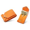 Amazon Handmade Porta-Cartões de Couro Tingido Natural Estilo Retrô Porta-Moedas com Fecho de Botão Estilo Retrô Desgastado Carteira de Grande Capacidade para o Dia a Dia