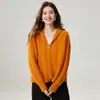 Suéter de Cashmere com Capuz em Tricô Trançado 2026 Outono/Inverno Novo Feminino Super Grosso com Zíper Cardigan Estilo Doce Solto Emagrecedor Casaco
