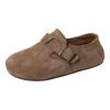 Zapatos de Felpa Gruesos Cálidos Peludos Estilo Bosque con Hebilla Retro para Mujer Nuevos Otoño e Invierno 2025 Zapatos Birkenstock sin Cordones