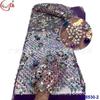 Diseño francés colorido lentejuelas con cuentas aplique encaje bordado suave tela de malla transparente vestido de novia accesorios de vestido