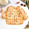 Nuevo Delantal de Dibujos Animados para Bebé con Bolsillos, Delantal Infantil Fresco con Estampado Completo, Babero Estampado para Niños, Delantal de Pintura