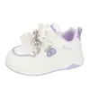 Tênis Baixo Infantil, Sapatos Casuais para Meninas, Novos Sapatos Brancos Fofos para Primavera e Outono, Tênis Esportivo Leve e Macio para Meninas